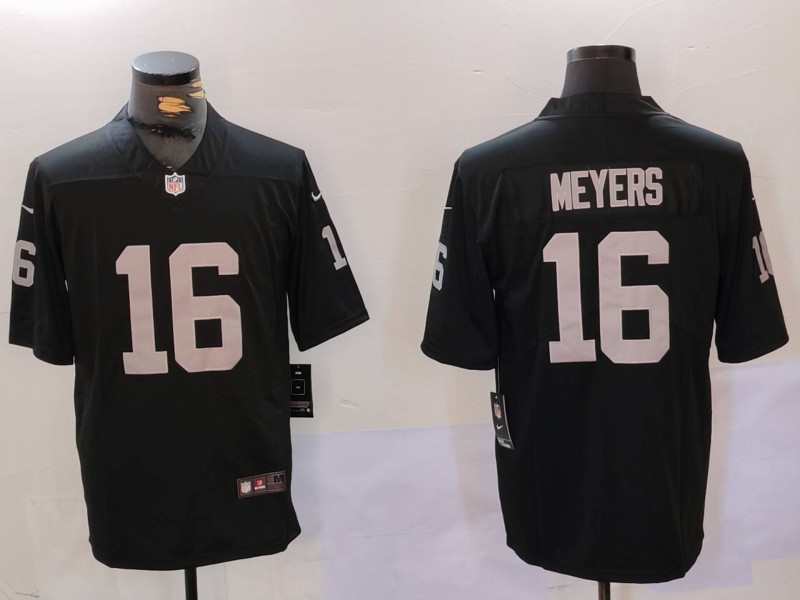 Men's Las Vegas Raiders #16 Jakobi Meyers Black Vapor Untouchable Limited Stitched Football Jersey Men's Las Vegas Raiders #16 Jakobi Meyers Black Vapor Untouchable Limited Stitched Football Jersey